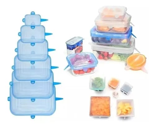 TAPAS DE SILICON CUADRADAS SET DE 6 UND